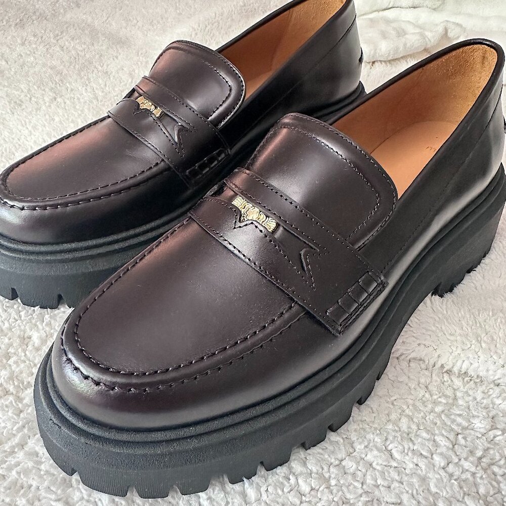 Maje Black Leather Moccasins Brand New Authentic Size 40